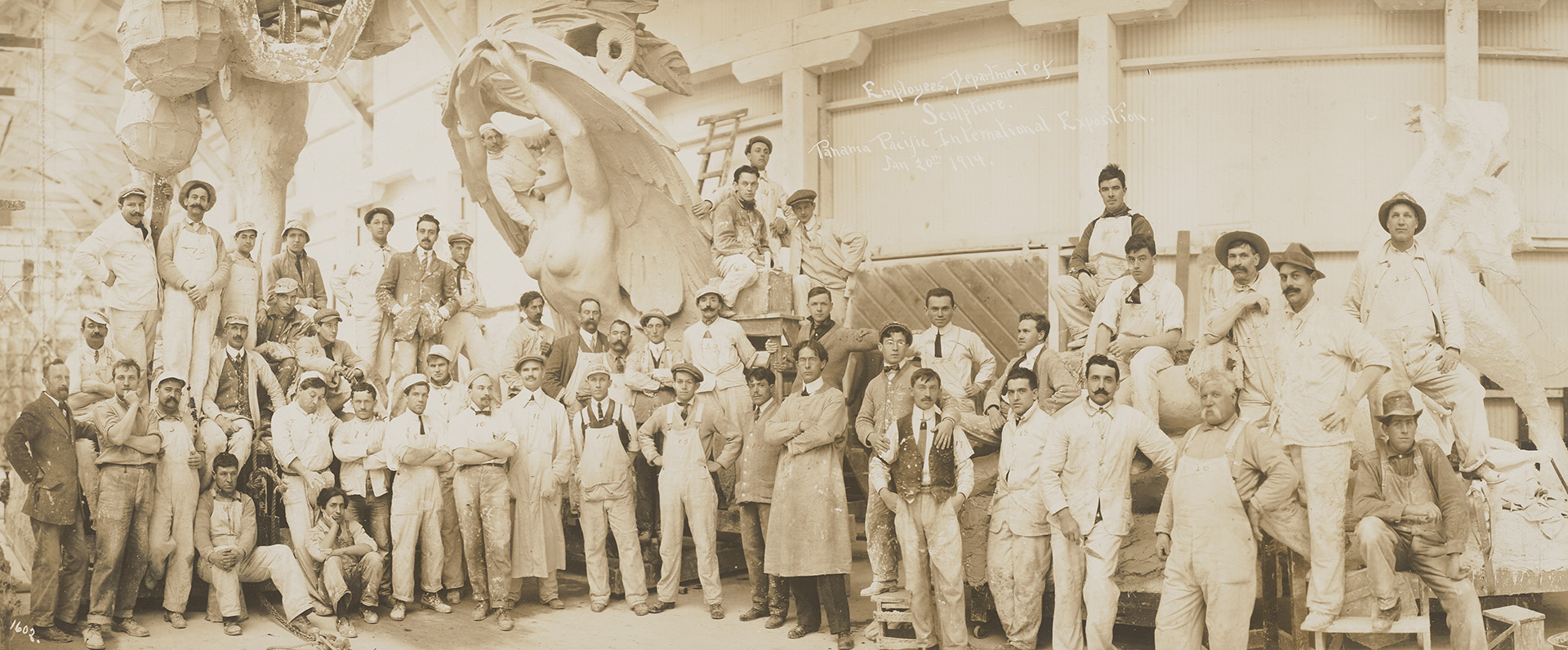 The staff of the Department of Sculpture in 1914
