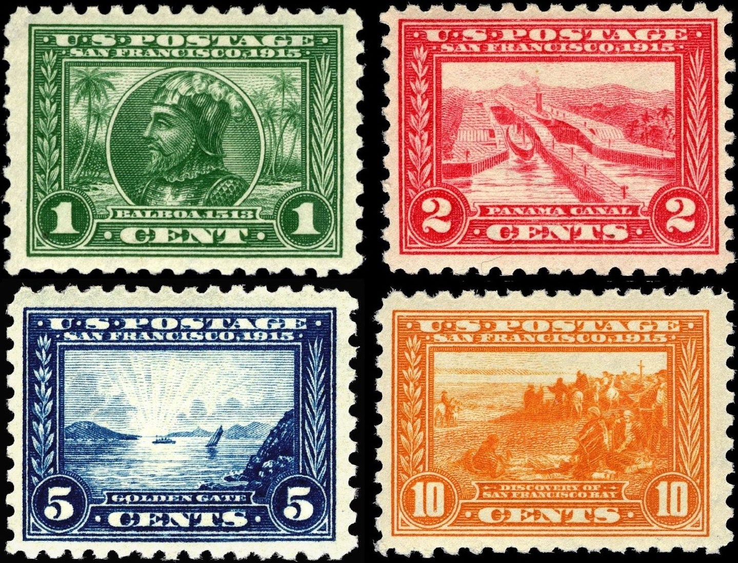 The Post Office's Panama-Pacific stamps, designed by Clair Aubrey Huston