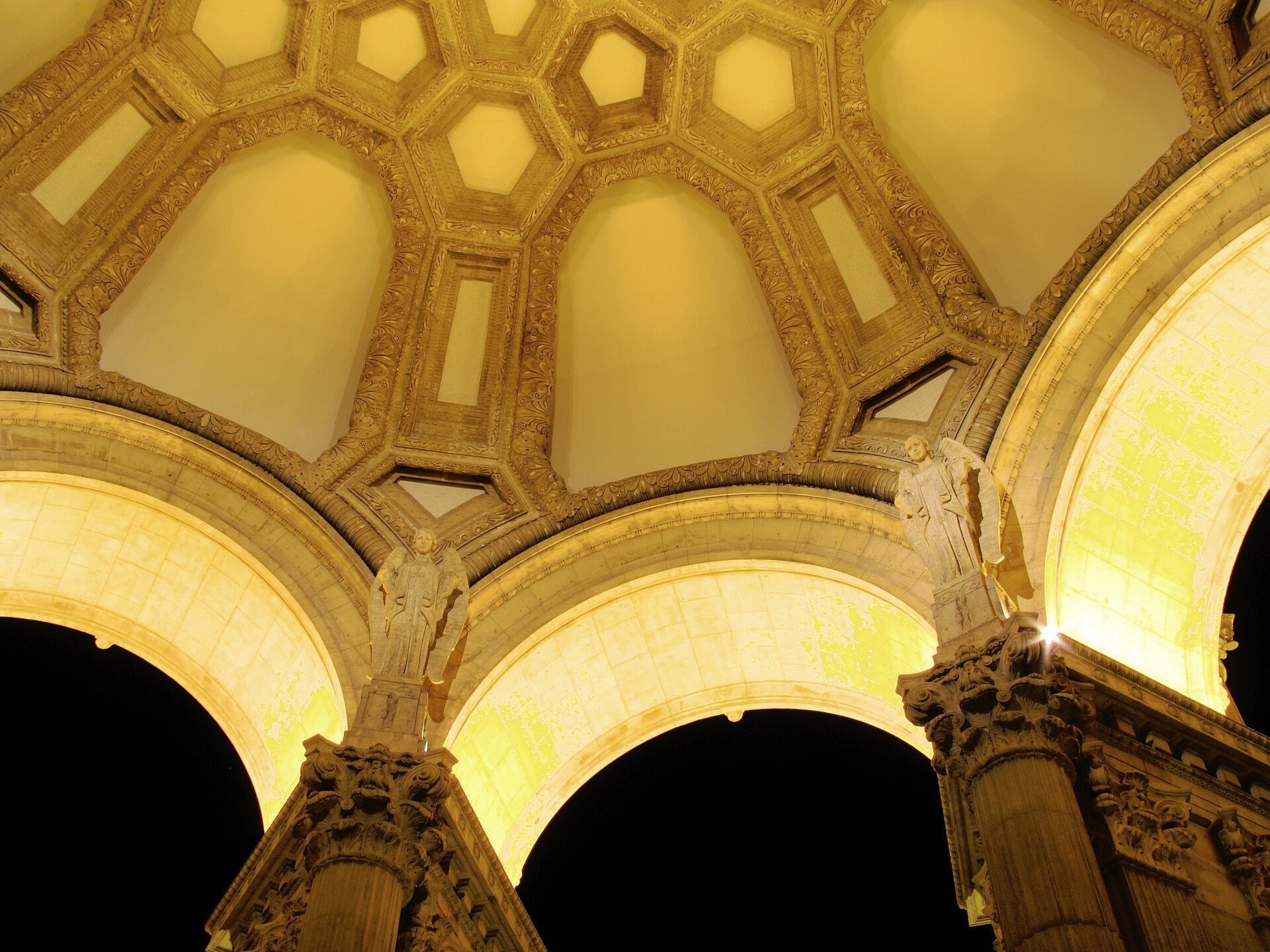 Inside the rebuilt rotunda of the Palace of Fine Arts