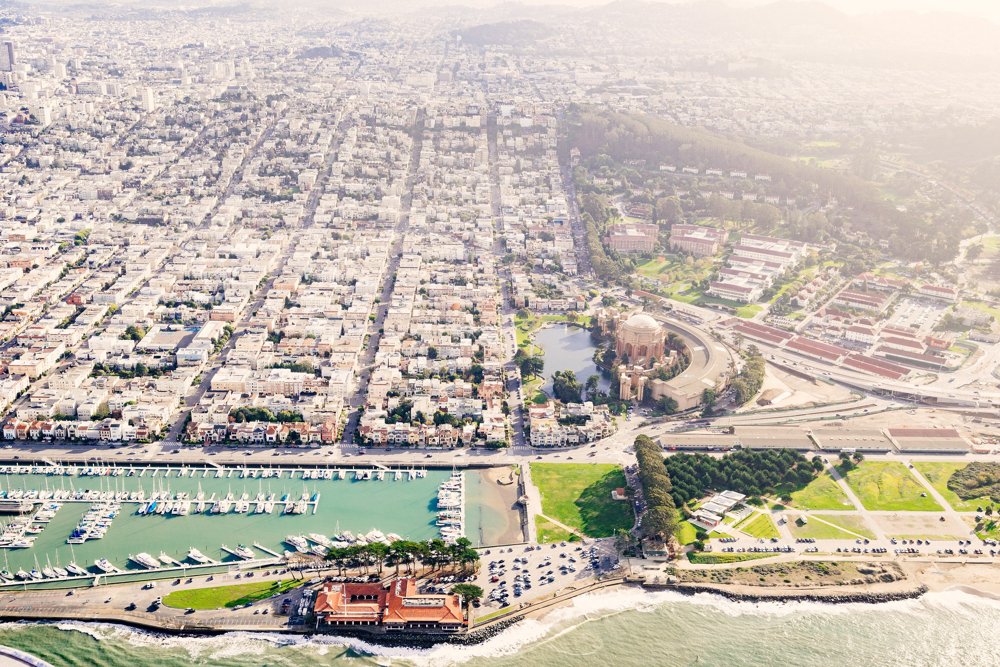 The whole fairground from over the Bay, today