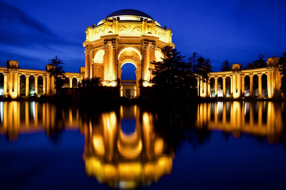 Dawn orbit of the Palace of Fine Arts, today