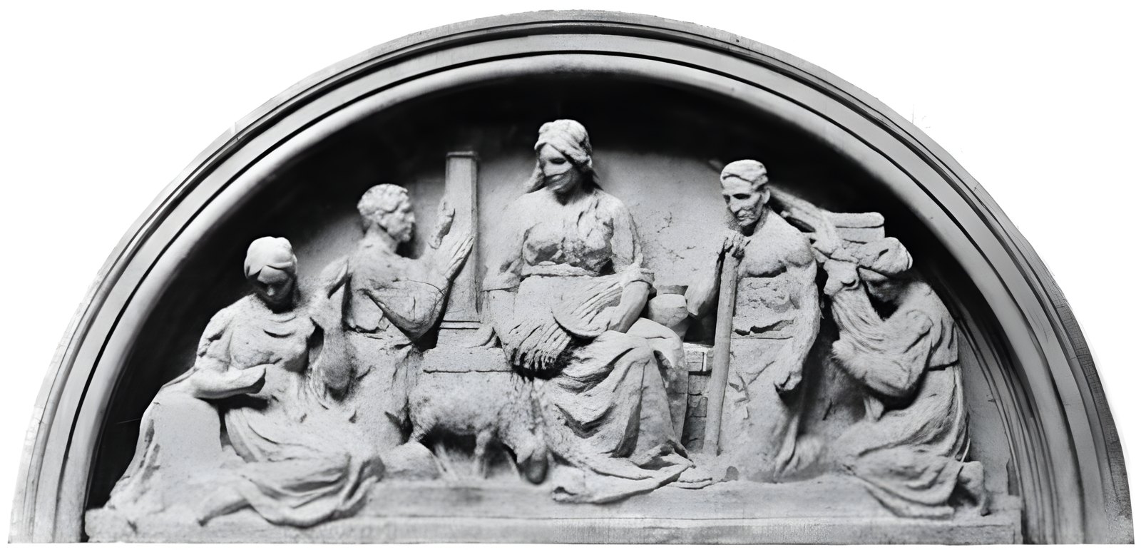 Ralph Stackpole's tympanum of the industries over the south portal