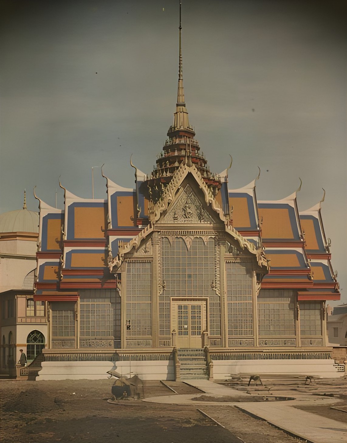 Color autochrome of the Siamese Pavilion