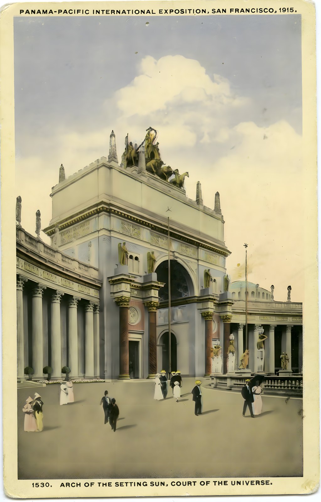 The Arch of the Setting Sun on a period postcard