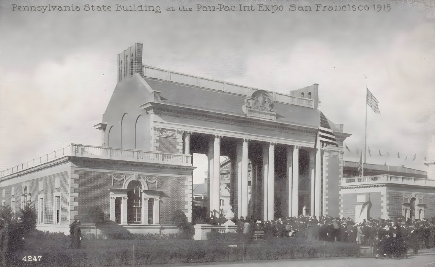 Pennsylvania Building with crowds, postcard