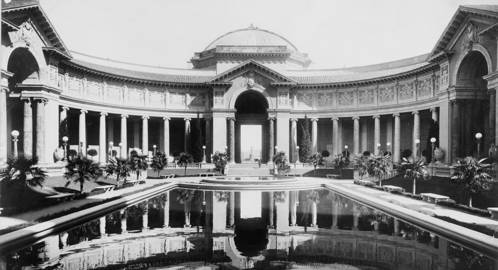 The Court of Palms, with the Palace of Liberal Arts on the right