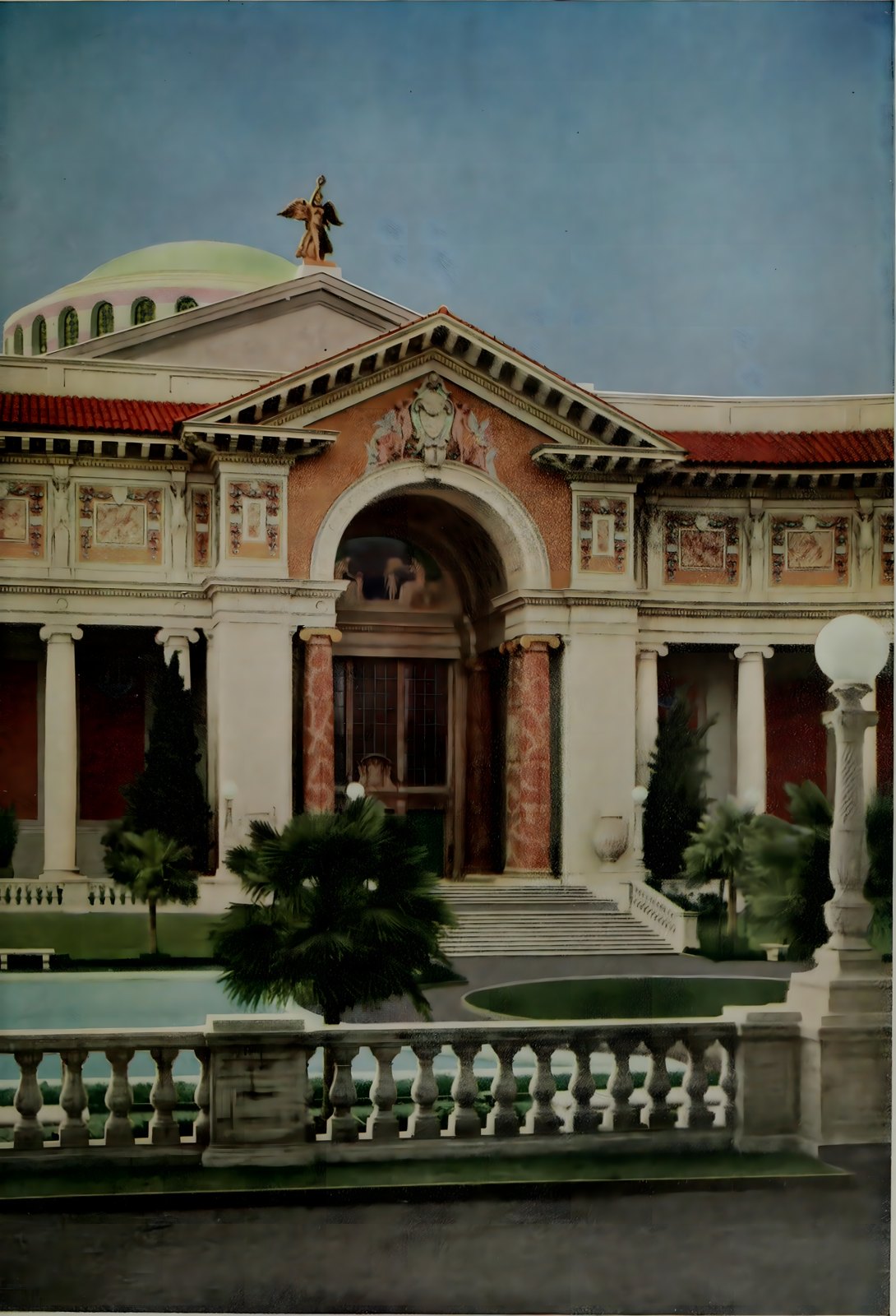 An ornate entrance to the Palace of Manufactures
