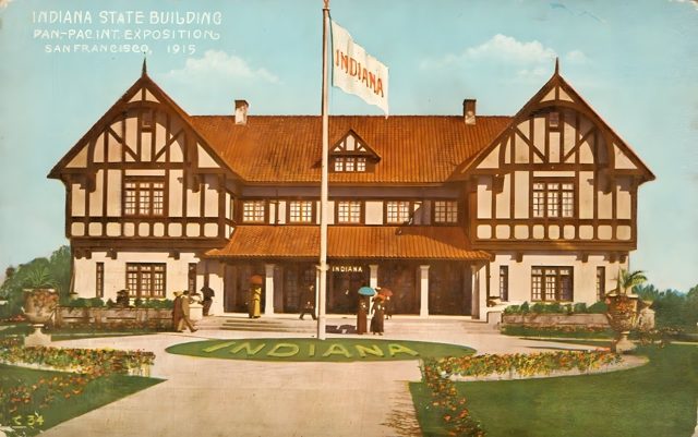 The Indiana Building on a postcard