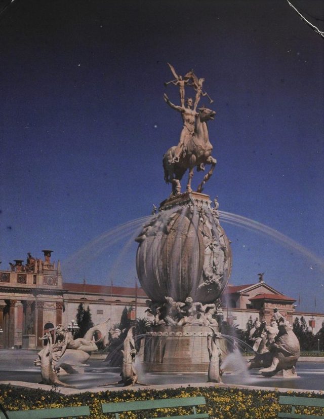 An autochrome of Calder's Fountain of Energy