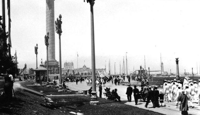 People walking along the Esplanade