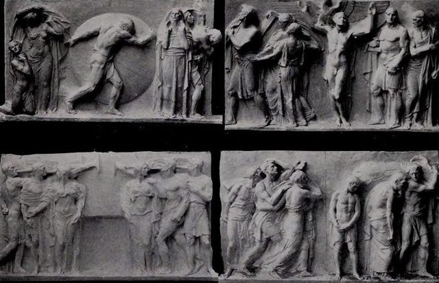 Isidore Konti's relief figures for the Column of Progress