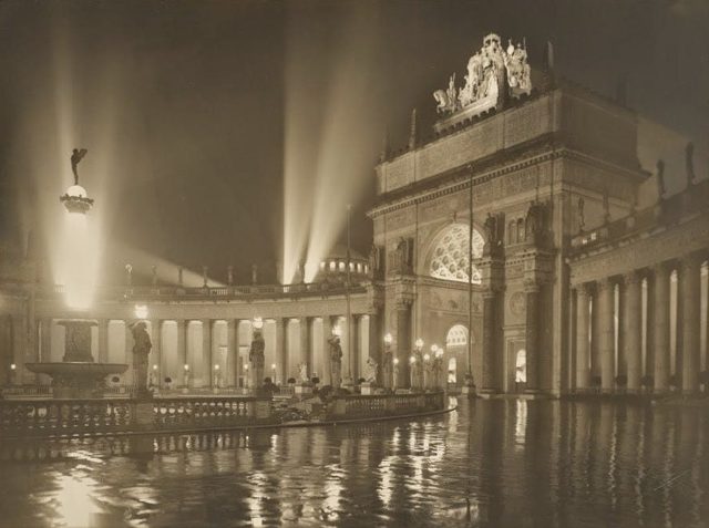 The Arch of the Rising Sun at night