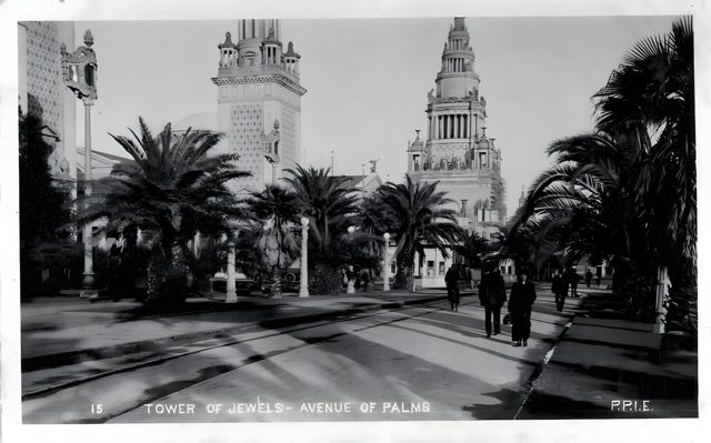 The Tower of Jewels from the Avenue of Palms