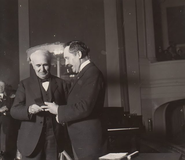 Thomas Edison receiving an award
