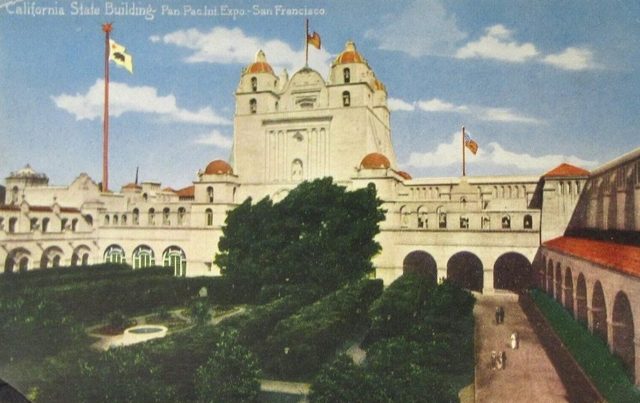 The California Building on a postcard