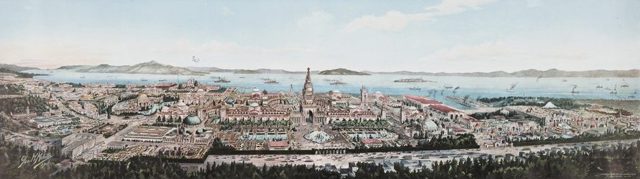 Panorama of the World's Fair, San Francisco, 1915, a lithograph
