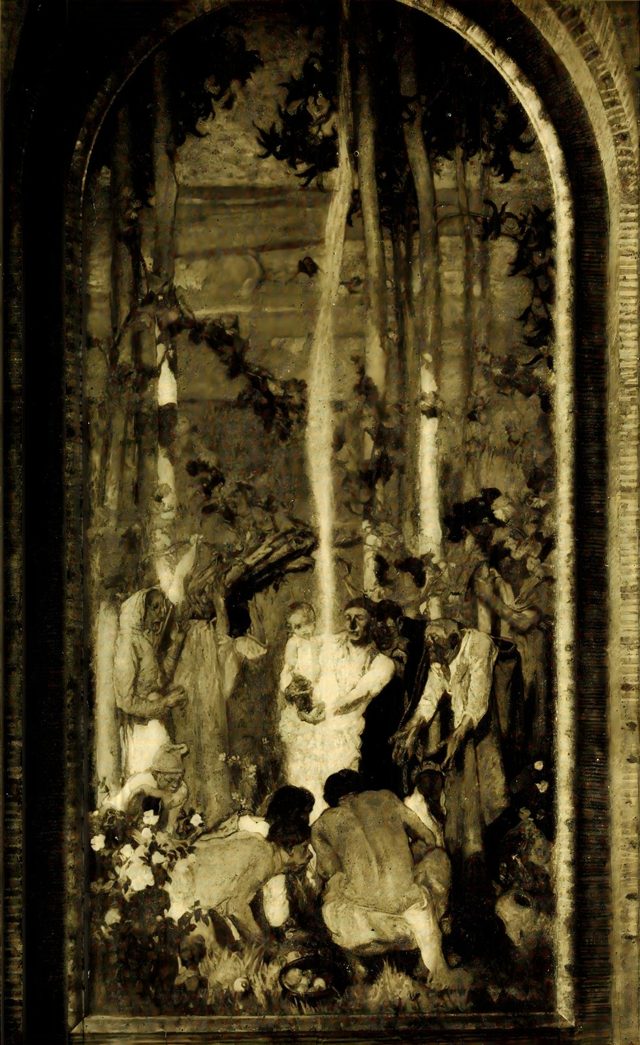 Frank Brangwyn's Primitive Fire, one of his murals for the Court of Abundance