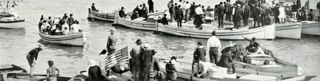 The Yacht Harbor on Columbus Day, 1915
