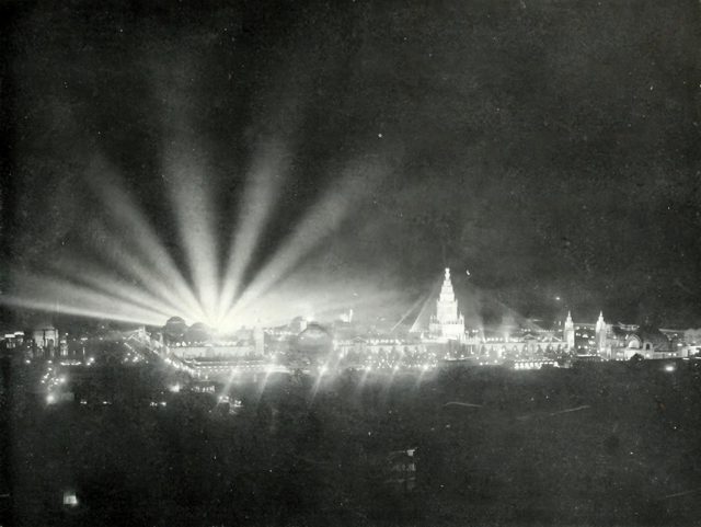 The illuminated fair from the bay