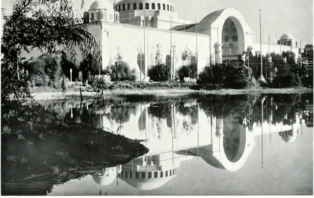The Palace of Education across the lagoon