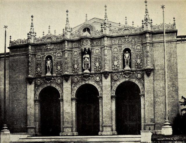 Faville's sixteenth-century Spanish portal, repeated on the four palaces of the north front