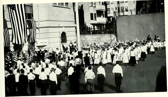 Liberty Bell petition day in a California school