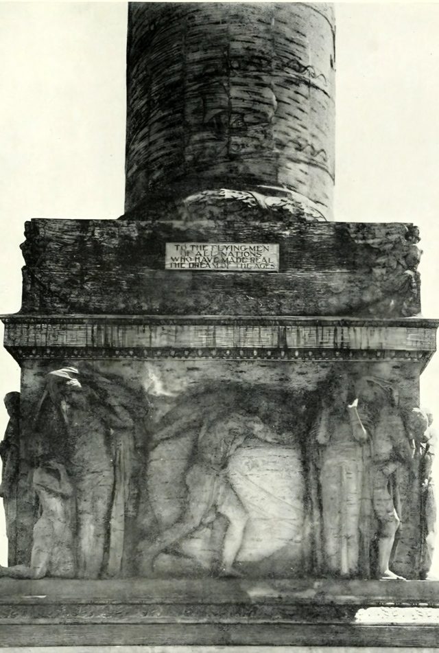 The tablet to the flying men on the Column of Progress