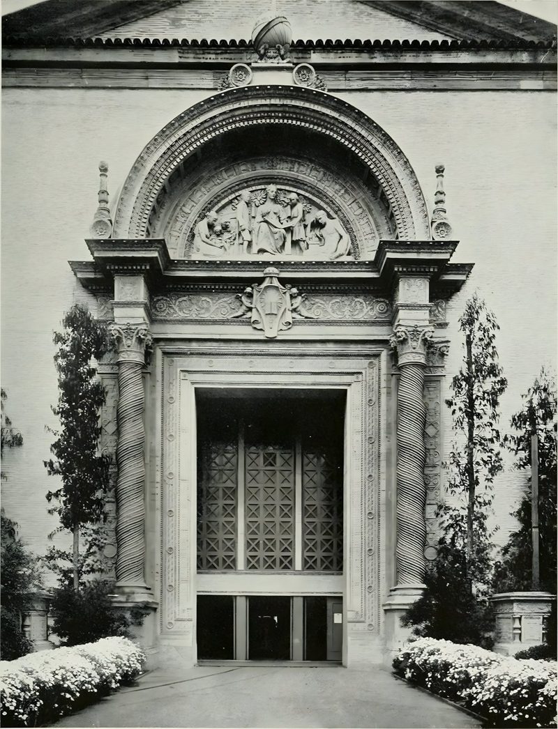 An entrance to the Palace of Education (plate in Todd's official history)