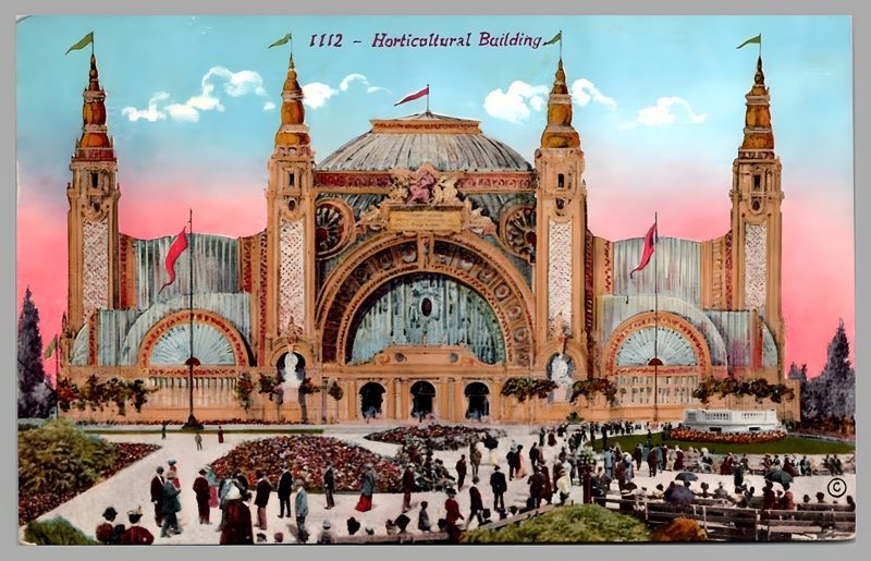 The Palace of Horticulture on a postcard