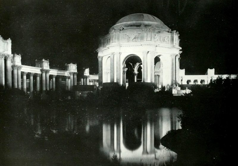 The Rotunda of the Palace of Fine Arts at night