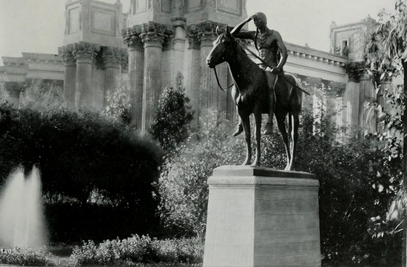 Cyrus E. Dallin's The Scout, with the Palace of Fine Arts behind