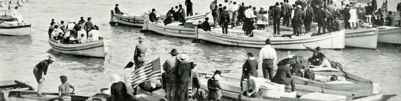 The Yacht Harbor on Columbus Day, 1915