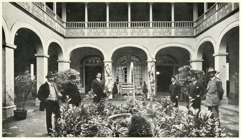 In the patio of the Bolivian Pavilion