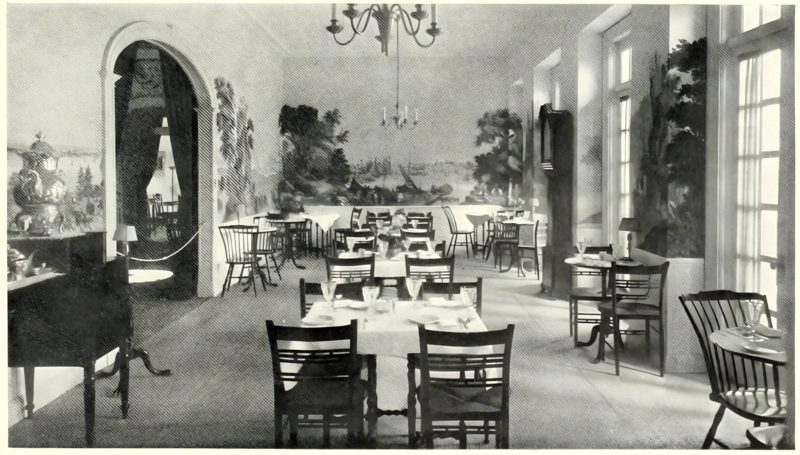The colonial tea room in the Massachusetts Building