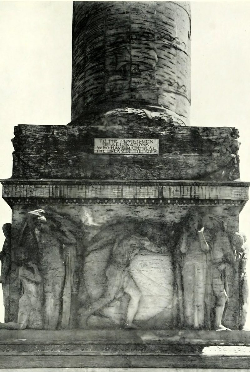 The tablet to the flying men on the Column of Progress