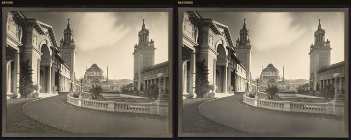 Before and after restoration: Willard Worden's Court of Palms