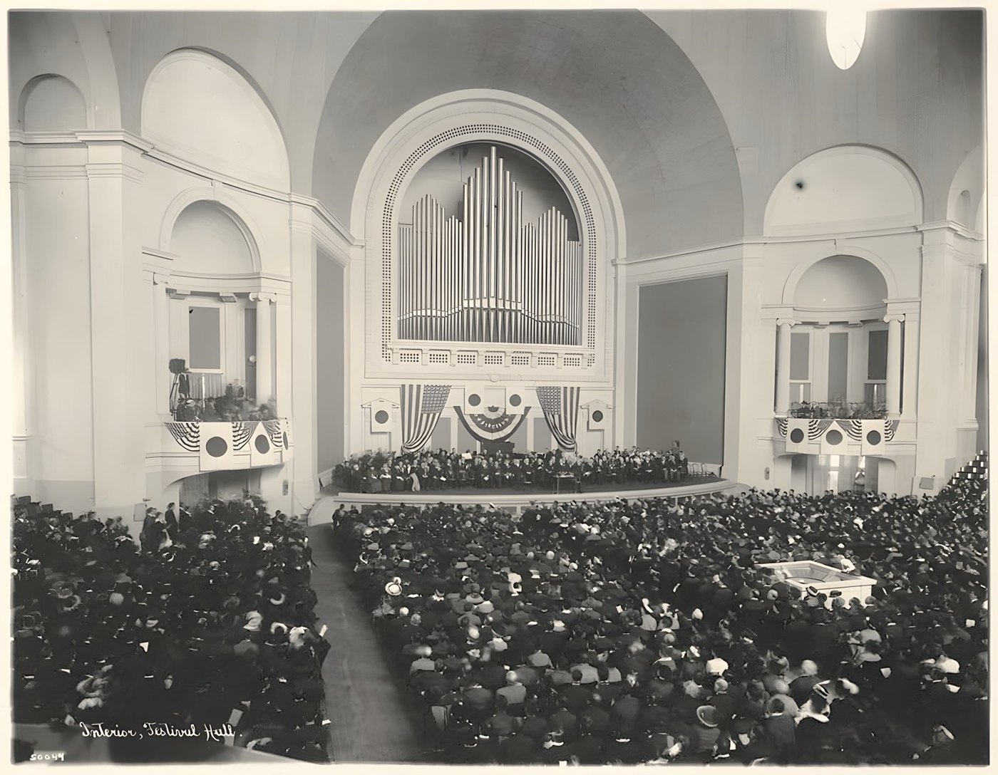 Inside Festival Hall, which held one of the largest organs in the world, restored